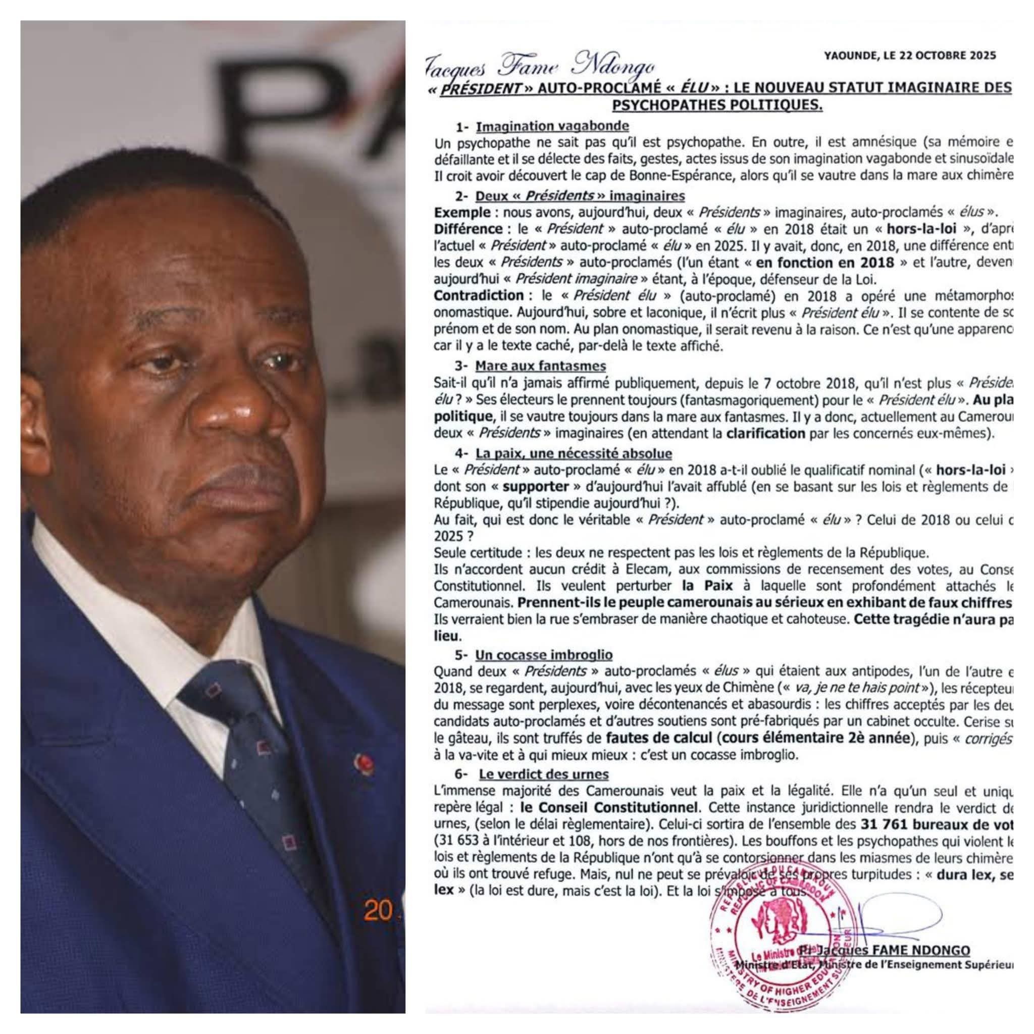 Quand le pouvoir traite ses opposants de “psychopathes politiques” : anatomie d’un délire institutionnel