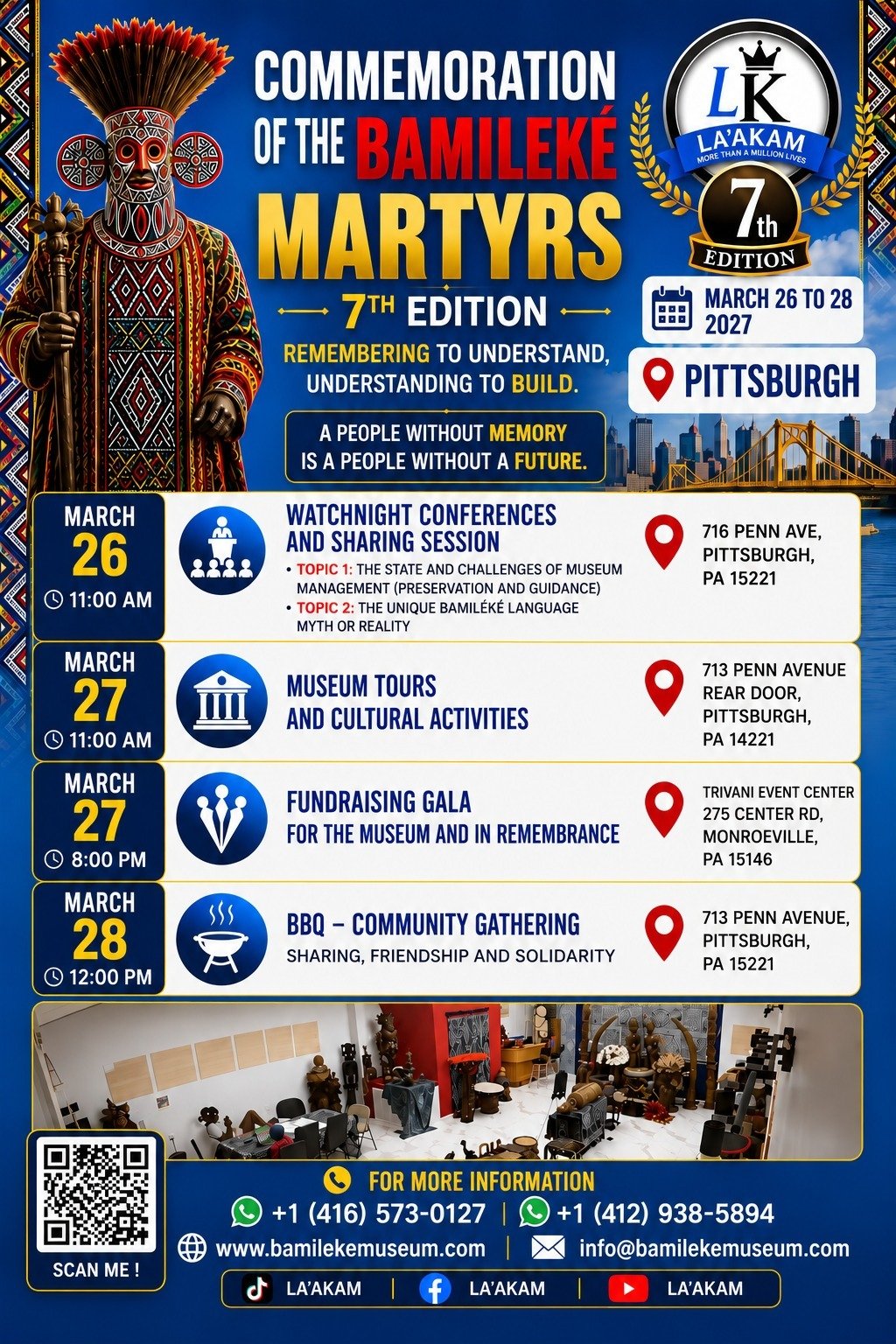 À Pittsburgh, La&rsquo;akam prépare la 7ᵉ commémoration des martyrs bamiléké — mémoire, transmission et hommage à Bissi Mag